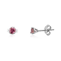 Pendientes en plata con Turmalina rosa