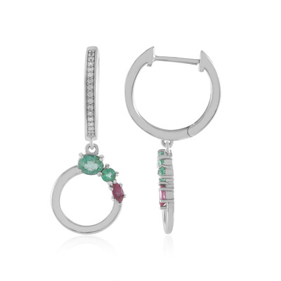 Pendientes en plata con Esmeralda de Rusia