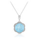 Collar en plata con Cuarzo azul pastel
