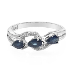 Anillo en plata con Zafiro azul birmano