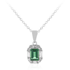 Collar en plata con Topacio verde mariposa