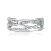 Anillo en plata con Topacio azul suizo