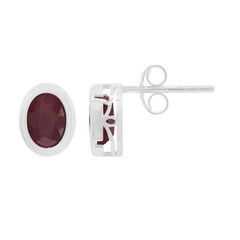 Pendientes en plata con Rubí