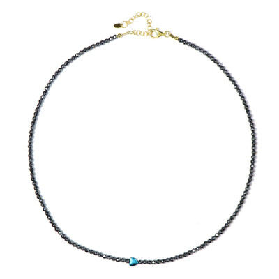 Collar en plata con Hematita azul
