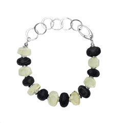 Brazalete en plata con Ámbar báltico