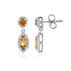 Pendientes en plata con Citrino