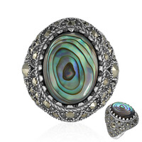 Anillo en plata con Concha de Abalone (Annette classic)