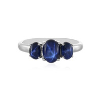 Anillo en plata con Zafiro estrella azul