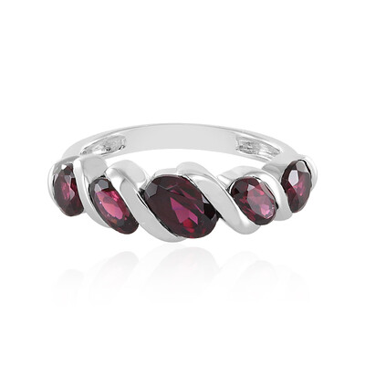 Anillo en plata con Rodolita frambuesa