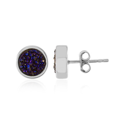 Pendientes en plata con Ágata brillante lavanda