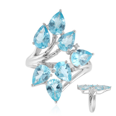 Anillo en plata con Apatita azul