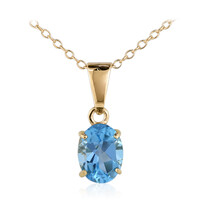 Collar en plata con Topacio azul suizo