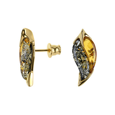 Pendientes en plata con Ámbar báltico (dagen)