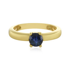 Anillo en plata con Zafiro estrella azul