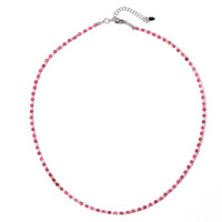 Collar en plata con Turmalina rosa