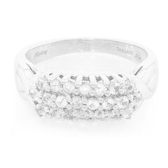 Anillo de hombre en plata con Zafiro blanco