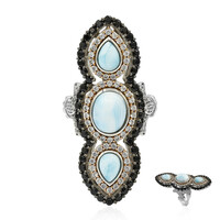 Anillo en plata con Larimar (Dallas Prince Designs)