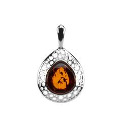 Colgante en plata con Ámbar báltico