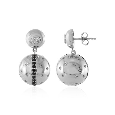 Pendientes en plata con Espinela negra (MONOSONO COLLECTION)