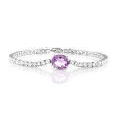 Brazalete en plata con Amatista Rosa de Francia