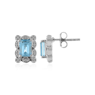 Pendientes en plata con Topacio azul cielo