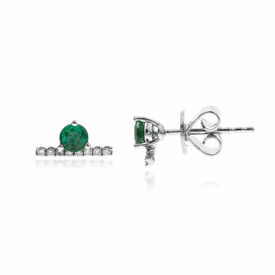 Pendientes en oro con Esmeralda de Zambia AAA (CIRARI)