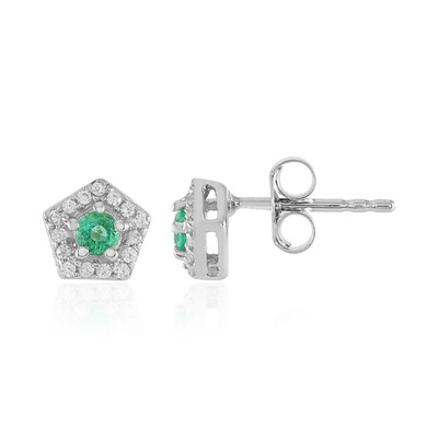 Pendientes en plata con Esmeralda de Rusia