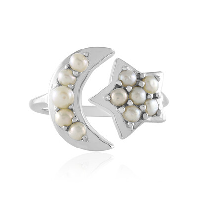 Anillo en plata con Perla plateada Freshwater
