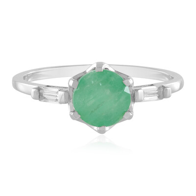 Anillo en oro con Esmeralda de Brasil