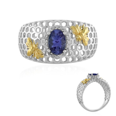 Anillo en oro con Tanzanita AAA (Ornaments by de Melo)