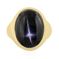 Anillo en plata con Diópsido estrella de la India
