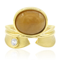 Anillo en plata con Jadeita dorada