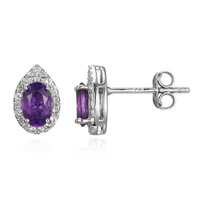 Pendientes en plata con Amatista de Zambia