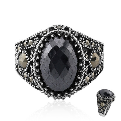 Anillo en plata con Hematita negra (Annette classic)