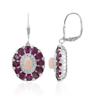 Pendientes en plata con Ópalo rosa
