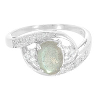 Anillo en plata con Labradorita