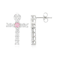 Pendientes en plata con Zafiro Padparadscha