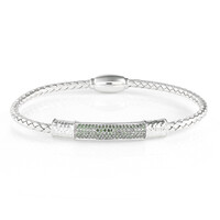 Brazalete en plata con Diamante verde
