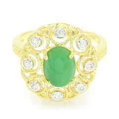 Anillo en plata con Crisoprasa imperial