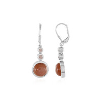 Pendientes en plata con Piedra de luna chocolate (KM by Juwelo)