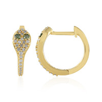 Pendientes en plata con Diamante I3 verde