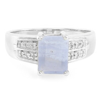 Anillo de hombre en plata con Ágata de lazo azul