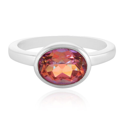 Anillo en plata con Topacio flor de loto