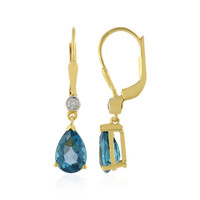 Pendientes en plata con Topacio azul de Londres