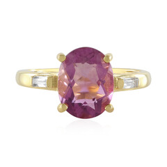 Anillo en plata con Fluorita rosa