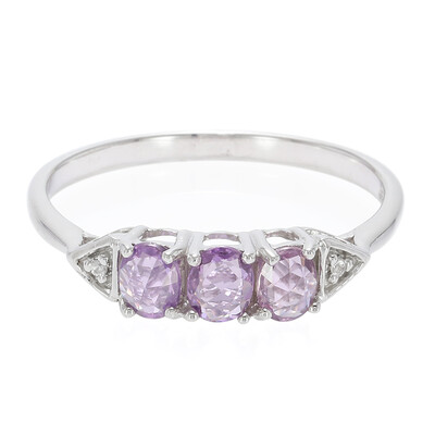 Anillo en plata con Zafiro de Ceilán púrpura no calentado