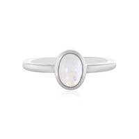 Anillo en plata con Piedra de Luna arcoíris