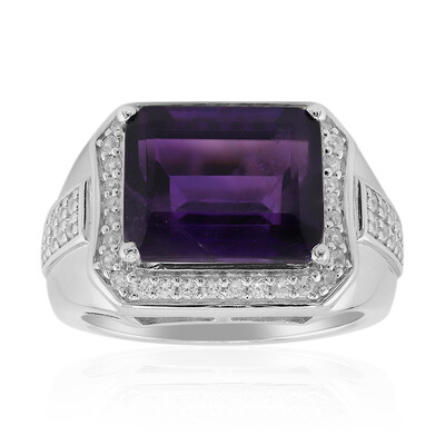 Anillo en plata con Amatista de Zambia