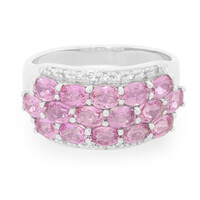 Anillo en plata con Zafiro de Ceilán rosa