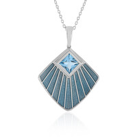 Collar en plata con Topacio azul suizo (Adela Silber)